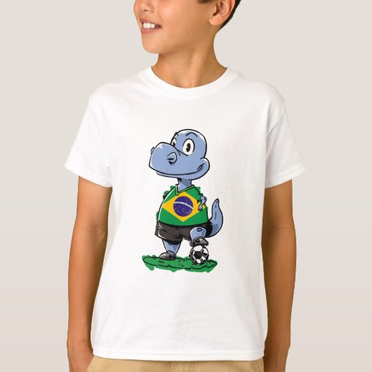 T-shirt Dinosaure de football - Brésil (Devant)