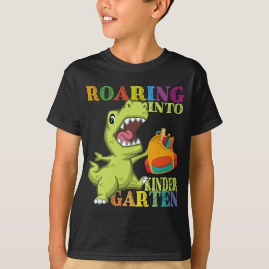 T-shirt Dinosaure de jardin d'enfants T Rex de nouveau à (Devant)