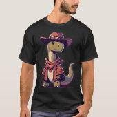T-shirt dinosaure de Kawaii Brontosaurus Cowboy (Devant)