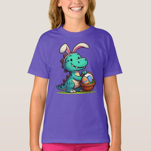 T-shirt Dinosaure de lapin de Pâques (Devant)