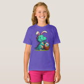 T-shirt Dinosaure de lapin de Pâques (Devant entier)