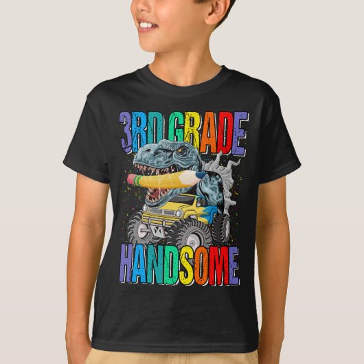 T-shirt Dinosaure de monstre de 3e année (Devant)