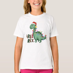 T-shirt Dinosaure de Noël de l'enfant Tee, T-Rex Tree Rex