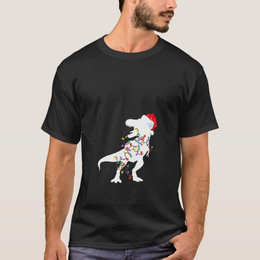 T-shirt Dinosaure de Noël des femmes Pyjamas T Rex Xmas Lu (Devant)