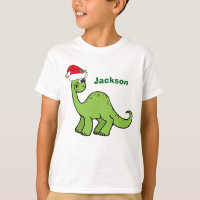 Dinosaure de Noël mignon à Santa Hat Custom Kids