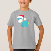 T-shirt Dinosaure de Noël, Santa Hat, Dino, Brontosaurus (Devant)