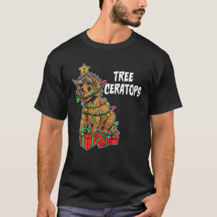 T-shirt Dinosaure de Noël Tricératops Trim Décoration de N