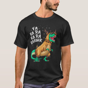 T-shirt Dinosaure de rennes de Noël T Rex Tyrannosaurus Re