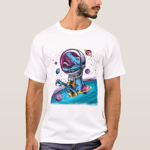 T-shirt Dinosaure de T-Rex drôle dans l'espace