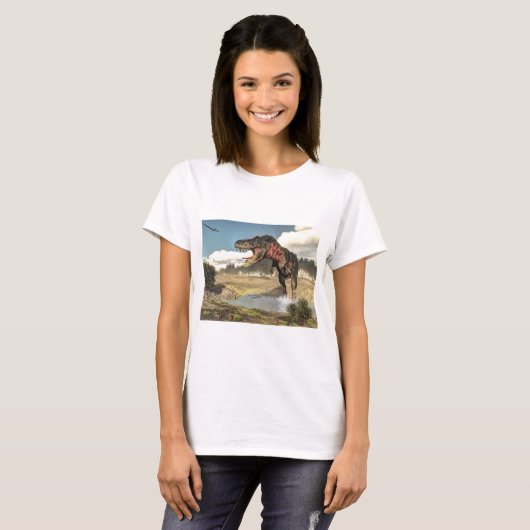 T-shirt Dinosaure de Tarbosaurus - 3D rendent (Devant entier)