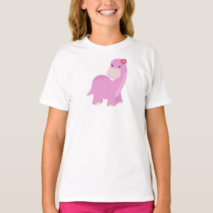 T-shirt Dinosaure, Dinosaure Rose, Dinosaure Fille, Dino