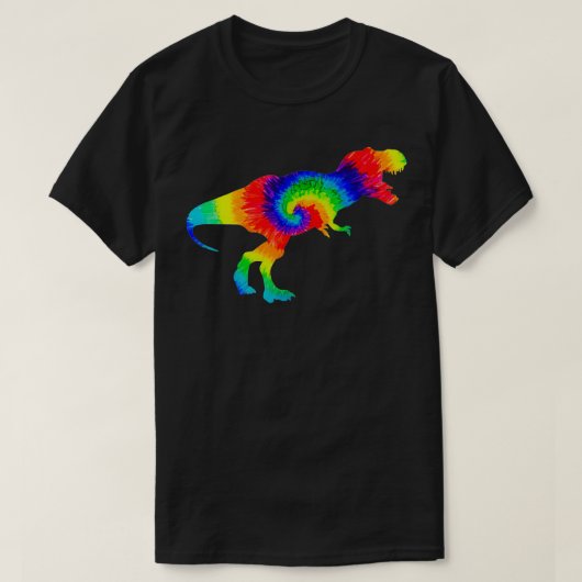 T-shirt Dinosaure Dinosaure Tie Dye Rainbow Hippie Costume (Design devant)
