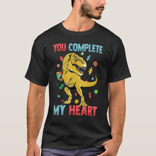T-shirt Dinosaure Douce Drôle Vous Complétez Mon Coeur Puz (Devant)