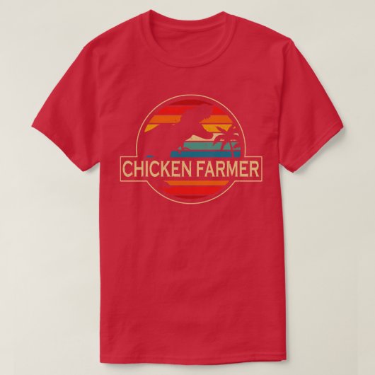 T-shirt Dinosaure, éleveur de poulets (Design devant)