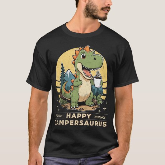 T-shirt Dinosaure extérieur Happy Campersaurus Funny Campi (Devant)