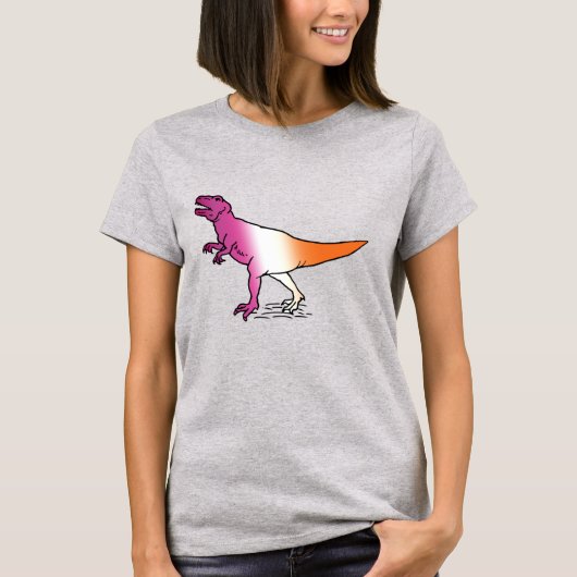T-SHIRT DINOSAURE FIERTE LESBIENNE (Devant)