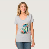 T-shirt Dinosaure floral mou (Devant entier)