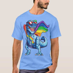 T-shirt Dinosaure Gay pride Drapeau LGBT T Lesbian Biseual