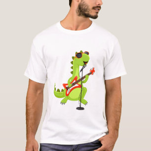 T-shirt Dinosaure Guitare Joueur Xmas Jour drôle