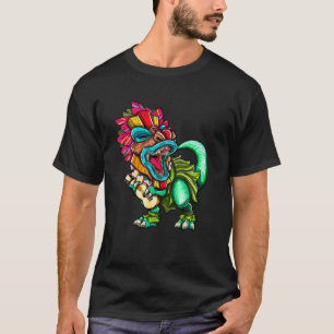 T-shirt Dinosaure hawaïen Rex Aloha Famille Tiki Luau