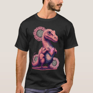 T-shirt Dinosaure Heureuse Sainte-Valentin avec Leopard Su