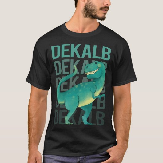 T-shirt Dinosaure heureux DeKalb (Devant)