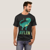 T-shirt Dinosaure heureux - Jaylen Nom (Devant entier)