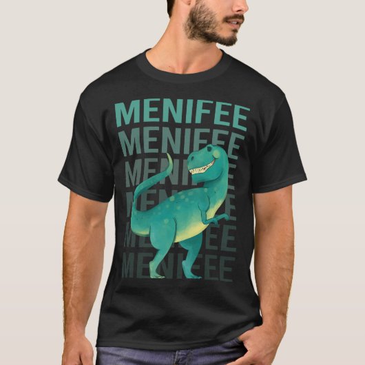 T-shirt Dinosaure Heureux Menifee (Devant)