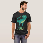 T-shirt Dinosaure heureux - Nom Colt (Devant entier)