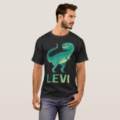 T-shirt Dinosaure heureux - Nom Levi (Devant entier)