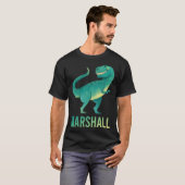 T-shirt Dinosaure heureux - Nom Marshall (Devant entier)