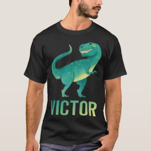 T-shirt Dinosaure heureux - Nom Victor