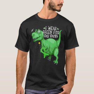 T-shirt Dinosaure Je Porte Du Vert Pour La Santé Mentale D