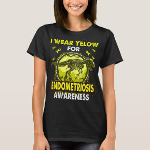 T-shirt Dinosaure Je Porte Jaune Pour L'ENDOMÉTRIOSE
