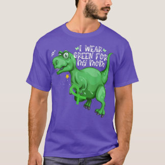 T-shirt Dinosaure Je Porte Vert Pour Ma Mère Santé Mentale