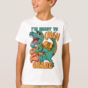 T-shirt Dinosaure Je suis prêt à écraser la 2e année