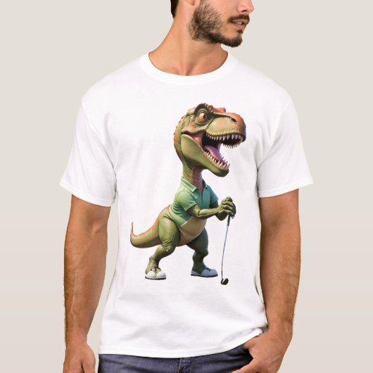 T-shirt dinosaure jeu golf dinosaure golf (Devant)