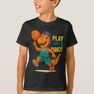T-shirt Dinosaure Joueur de basket-ball cool Dino Sport am