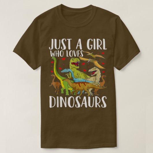 T-shirt Dinosaure Juste une fille qui aime Dinosaures Brac (Design devant)