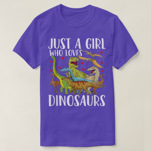 T-shirt Dinosaure Juste une fille qui aime Dinosaures Brac (Design devant)
