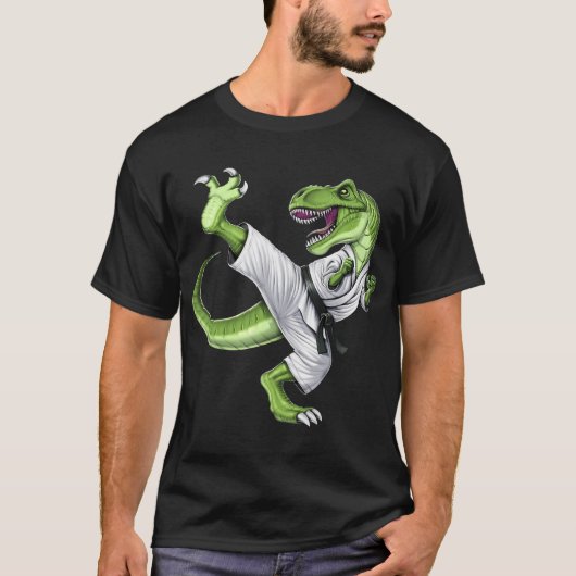 T-shirt Dinosaure Karaté T-Rex (Devant)