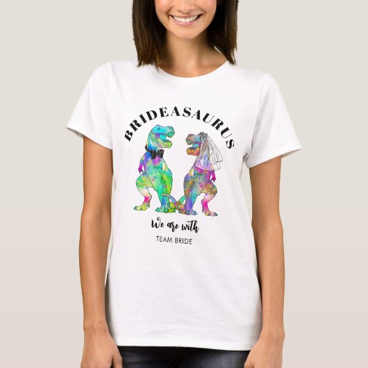 T-shirt Dinosaure Mariage T Rex Brideasaurus (Devant)