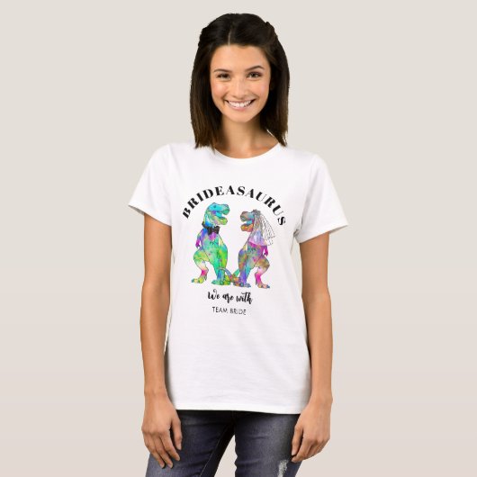 T-shirt Dinosaure Mariage T Rex Brideasaurus (Devant entier)