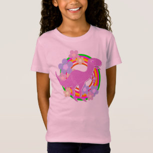 T-Shirt Dinosaure mignon de T-Rex de fleur