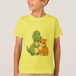T-shirt Dinosaure mignonne et enfants de chats