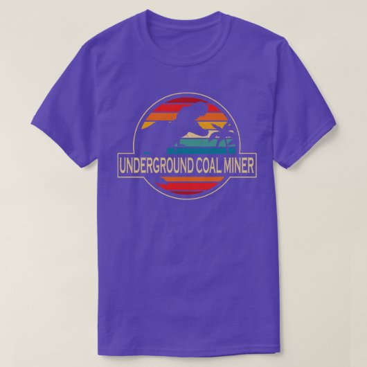 T-shirt Dinosaure Miner Charbon souterrain (Design devant)