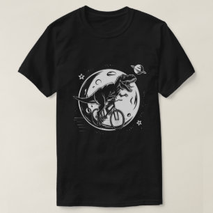 T-shirt Dinosaure moderne sur un vélo dans le ciel avec la