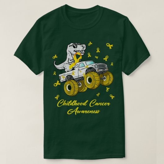 T-shirt Dinosaure Monster Camion de sensibilisation au can (Design devant)