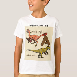 T-shirt Dinosaure ou lettre A d'animal préhistorique