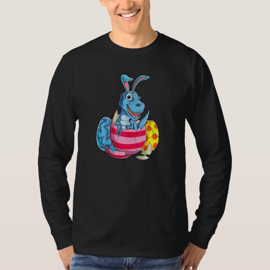 T-shirt Dinosaure Pâques T Rex Oeufs Garçons Filles Lapin (Devant)